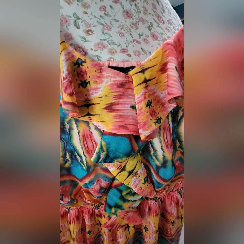 Windsor Multicolor One Shoulder Dress Size Small - Picture 2 of 5